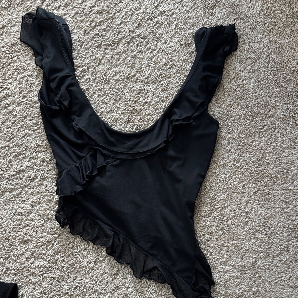 Tiger Mist Black Chiffon Top